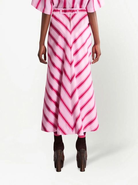 ETRO stripe-print A-line shaped skirt - Pink