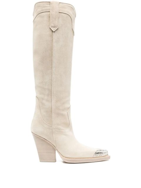 Paris Texas El Dorado metal toe 10mm suede boots - White - zdjęcie produktu nr 1