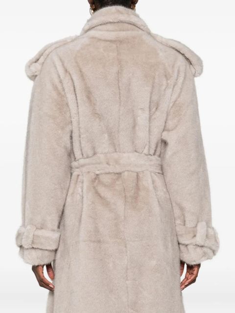 ducie Thalia double-breasted faux fur coat - Neutrals
