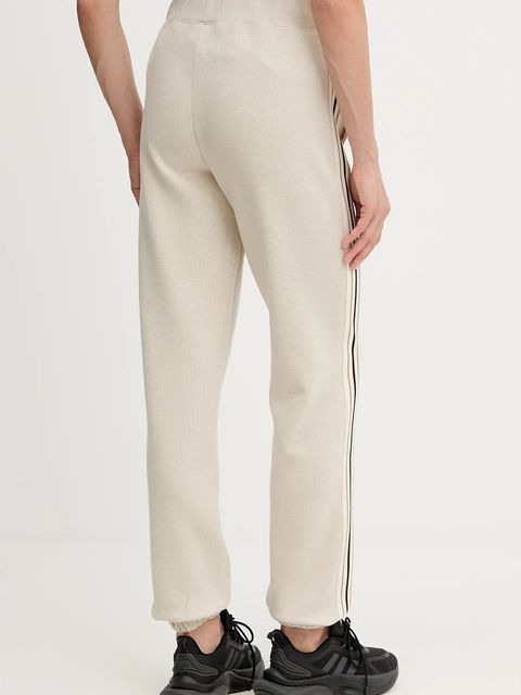 Guess spodnie dresowe z domieszką wełny MURIEL damskie kolor beżowy z aplikacją V5BB17 KCX52