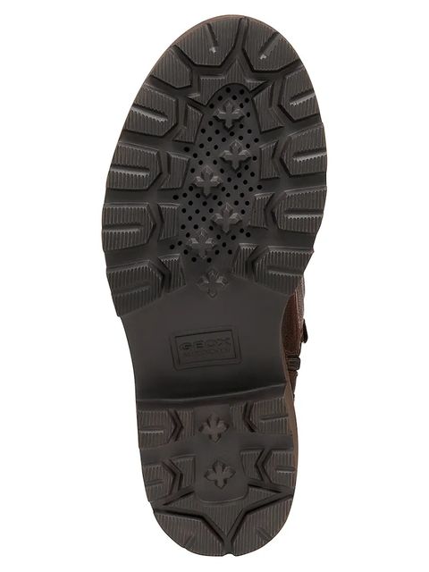 Geox botki skórzane D NORIZE damskie kolor brązowy na płaskim obcasie D564ZC 00081 C6006