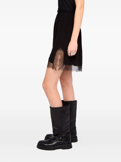 Zadig&Voltaire Jarvisa lace-trim mini skirt - Black