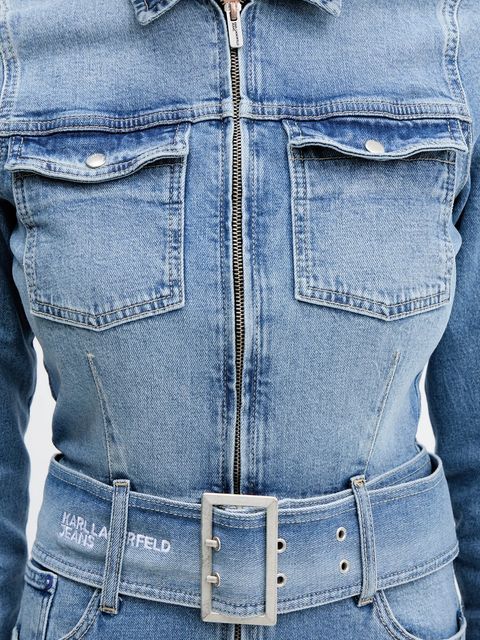 Karl Lagerfeld Jeans sukienka jeansowa kolor niebieski mini prosta A4W13001