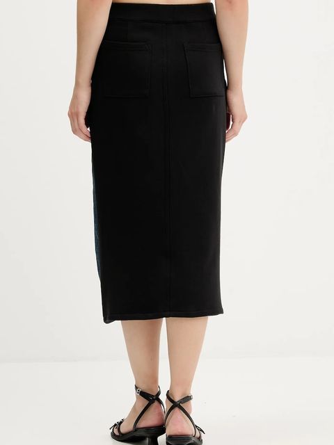 Desigual spódnica jeansowa TWISTED kolor granatowy midi ołówkowa 25WWFD03