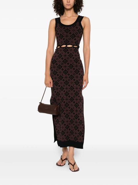 Nanushka cut-out patterned midi dress - Brown