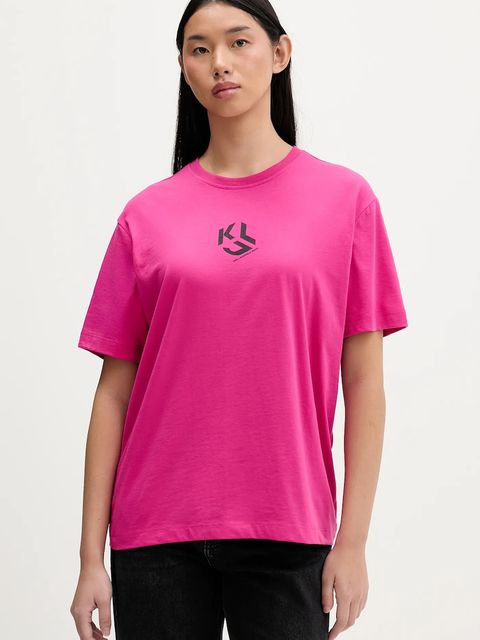 Karl Lagerfeld Jeans t-shirt damski kolor różowy B1W17086 - zdjęcie produktu nr 1