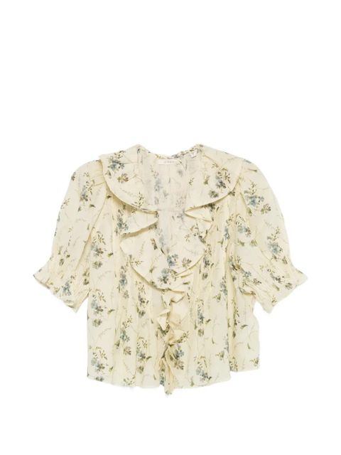 DÔEN Henri ruffled floral blouse - Yellow - zdjęcie produktu nr 1