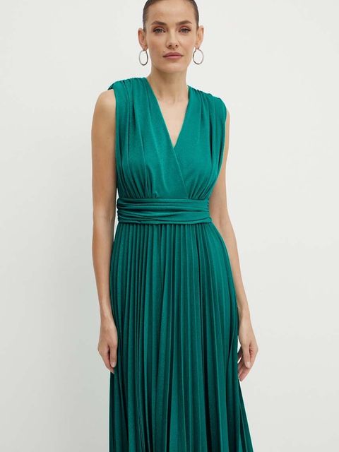 Morgan sukienka REINE kolor turkusowy maxi rozkloszowana