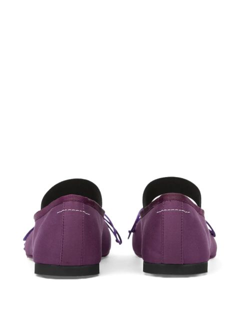 MM6 Maison Margiela Anatomic Numeric bow-detail ballet flats - Purple