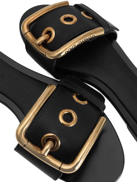 Dolce & Gabbana buckle-detail flat sandals - Black