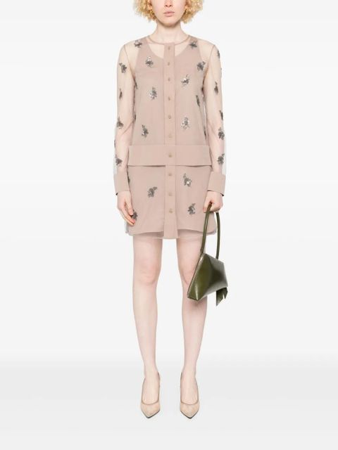FENDI embroidered tulle mini dress - Neutrals - zdjęcie produktu nr 2