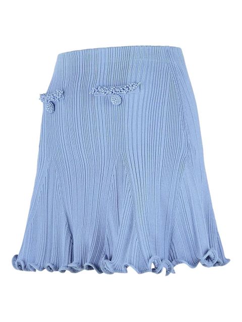 Self-Portrait flared-hem mini skirt - Blue