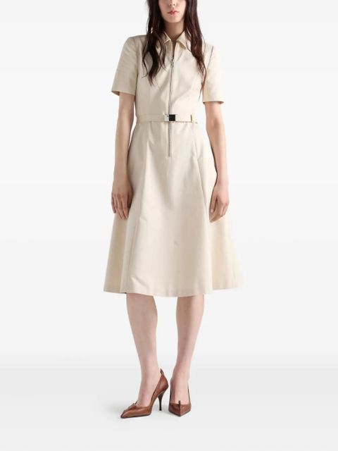 Prada zip-front flared dress - Neutrals
