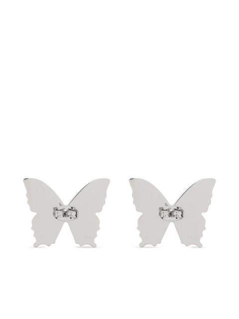 Blumarine crystal-embellished butterfly earrings - Grey