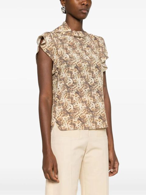 ISABEL MARANT Valency asymmetric blouse - Neutrals