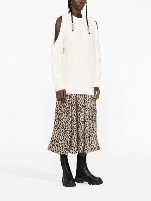 GANNI cold-shoulder jumper - White