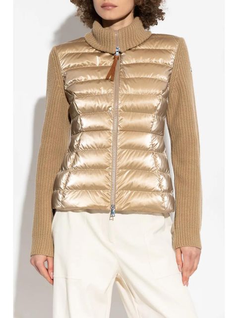 Moncler logo-patch panelled jacket - Neutrals