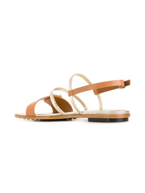 Tod's buckle-detailed multi-strap sandals - Brown