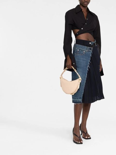 BY FAR Gib crocodile-detail shoulder bag - Neutrals - zdjęcie produktu nr 2