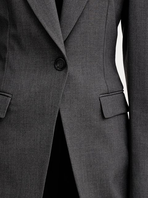 Pinko marynarka kolor szary jednorzędowa gładka 106097 A2ZT