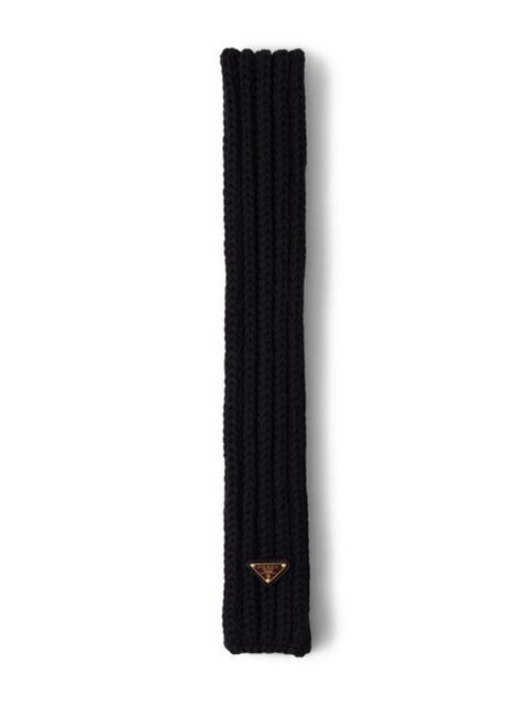 Prada enameled triangle knit scarf - Black - zdjęcie produktu nr 1