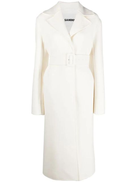 Jil Sander belted single-breasted coat - White - zdjęcie produktu nr 1