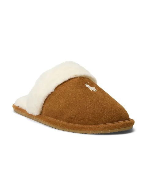 Polo Ralph Lauren kapcie Kelcie kolor brązowy 842P03595001 - zdjęcie produktu nr 1