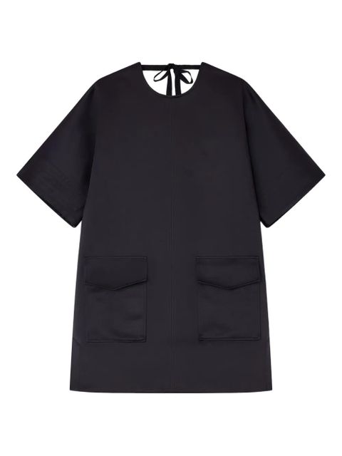 GANNI pocket-detail tie-neck mini dress - Black - zdjęcie produktu nr 1
