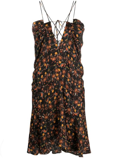 ISABEL MARANT floral-print ruched dress - Black - zdjęcie produktu nr 1