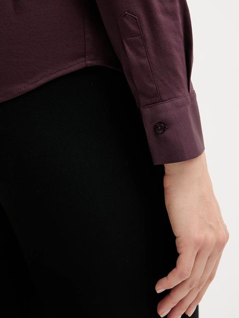 Mos Mosh koszula bawełniana damska kolor fioletowy regular z kołnierzykiem klasycznym