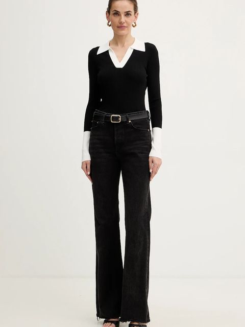 Karl Lagerfeld sweter damski kolor czarny lekki A4W18043