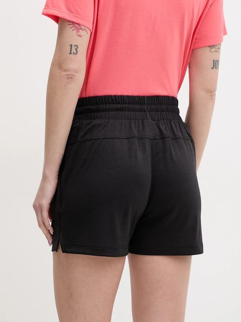 Helly Hansen szorty outdoorowe LIFA TECH damskie kolor czarny gładkie high waist 63419