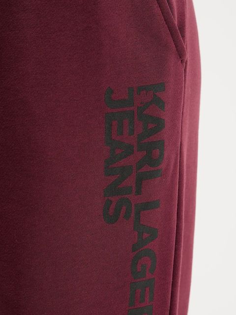 Karl Lagerfeld Jeans spodnie dresowe kolor bordowy z nadrukiem A1W10058