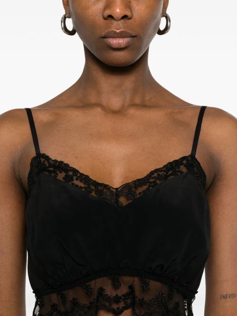 Simone Rocha lace-trim top - Black