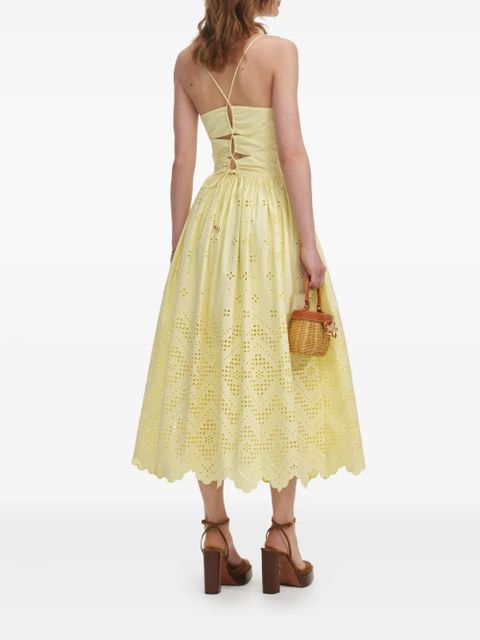 Self-Portrait cotton dress - Yellow