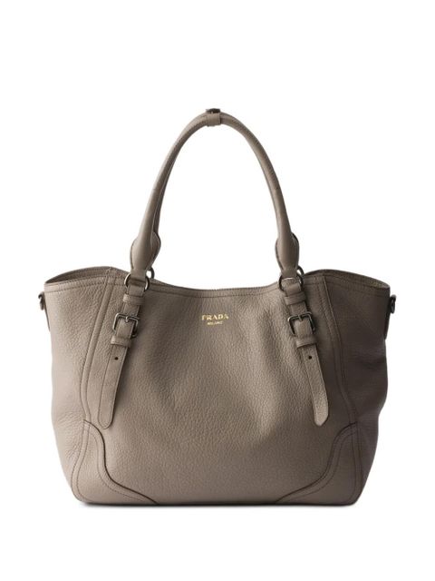 Prada large leather tote bag - Grey - zdjęcie produktu nr 1