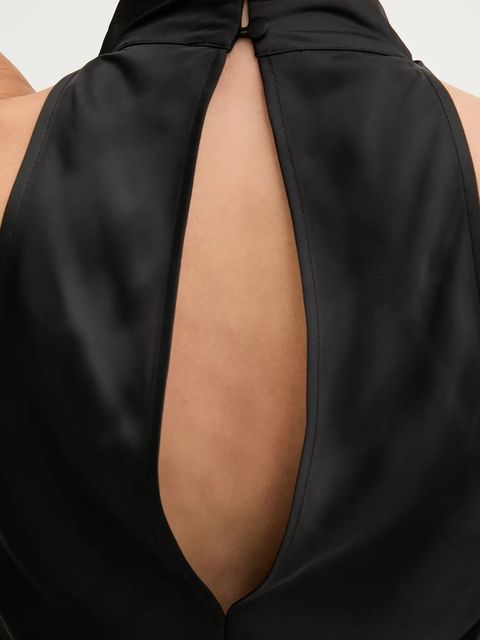 Rotate sukienka kolor czarny maxi rozkloszowana 114332100