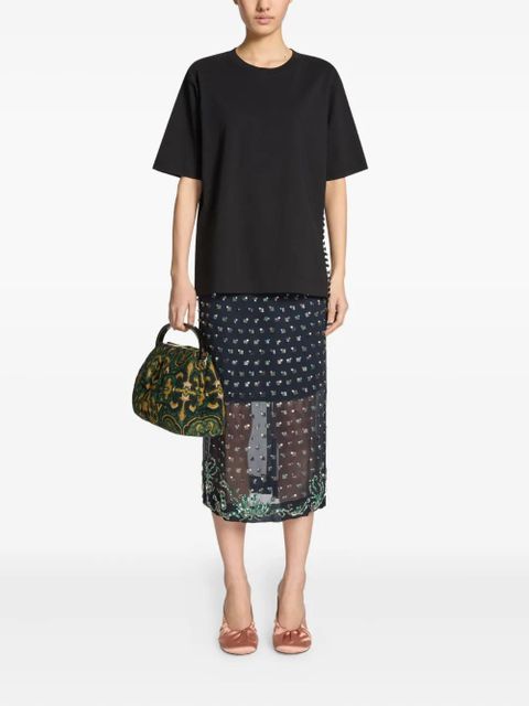 DRIES VAN NOTEN crew-neck button-embellishment T-shirt - Black