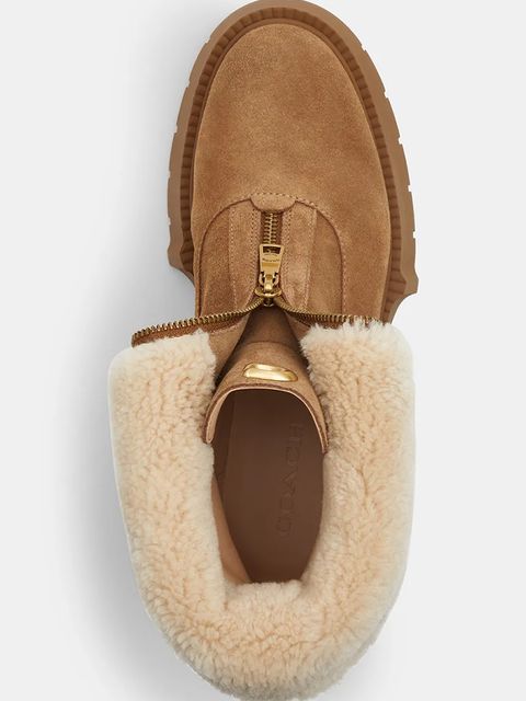 Coach botki Leah Platform damskie kolor brązowy na słupku lekko ocieplone CCH85 - zdjęcie produktu nr 2