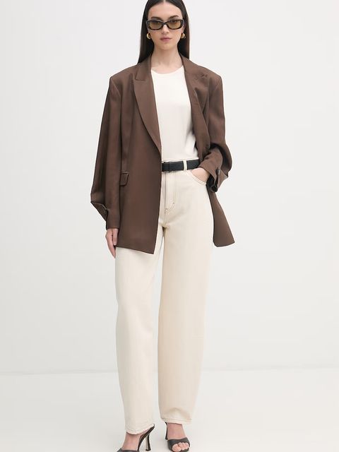 Haveone marynarka dwurzędowa damska z dodatkiem lnu - zdjęcie produktu nr 1