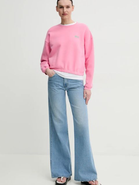 American Vintage bluza damska kolor różowy z nadrukiem IZU03AE25