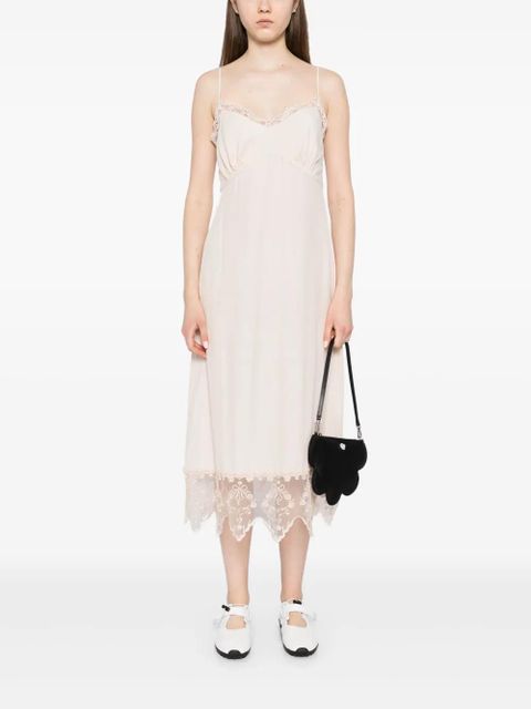 Simone Rocha lace-trim slip dress - Neutrals