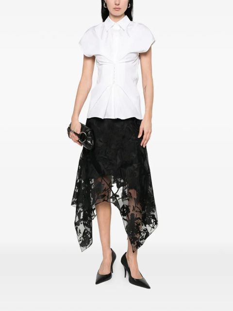 Alexander McQueen flower devoré asymmetric skirt - Black - zdjęcie produktu nr 2