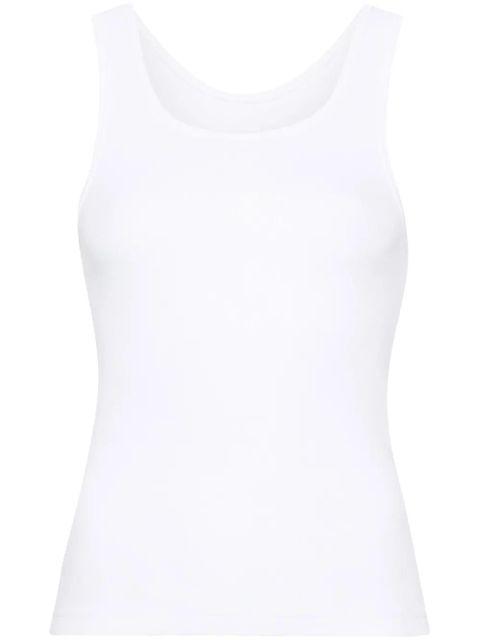 MM6 Maison Margiela numbers-motif ribbed tank top - White - zdjęcie produktu nr 1