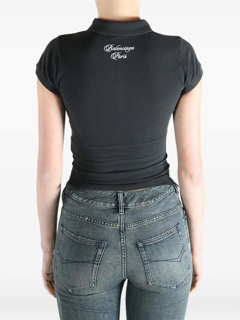 Balenciaga logo-detail polo top - Black - zdjęcie produktu nr 2