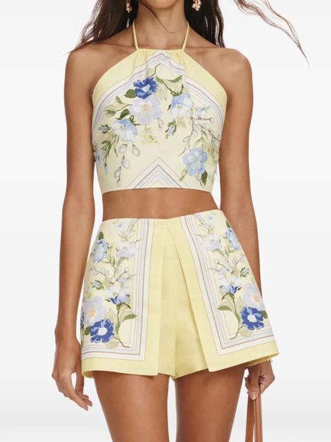 Self-Portrait ruffled top - Yellow