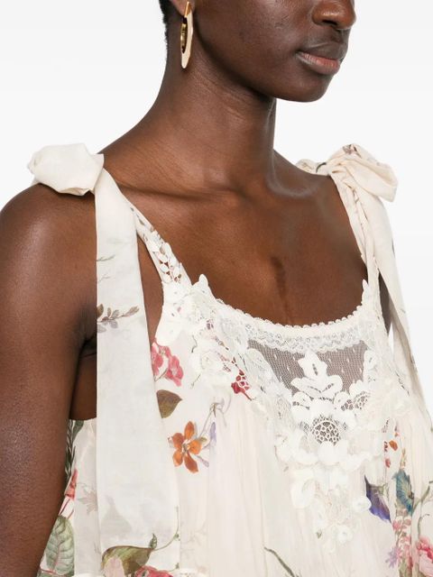 ZIMMERMANN Patience floral lace top - Neutrals