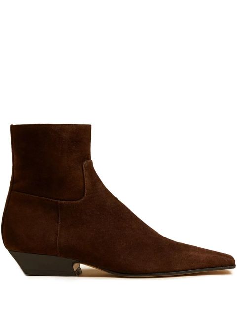 KHAITE The Marfa suede ankle boots - Brown - zdjęcie produktu nr 1