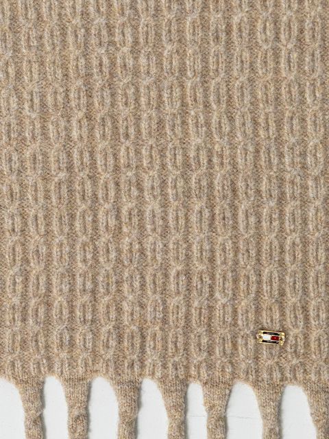 Tommy Hilfiger szalik damski kolor beżowy gładki AW0AW17793 - zdjęcie produktu nr 2