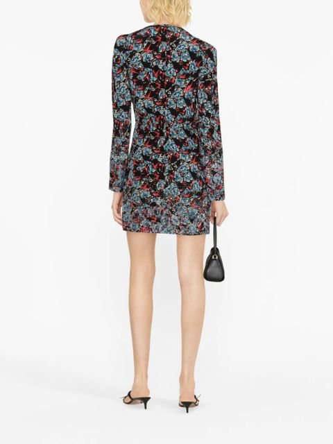 Zadig&Voltaire Radar floral-print embellished silk minidress - Black
